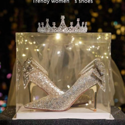 Crystal heels with bows
